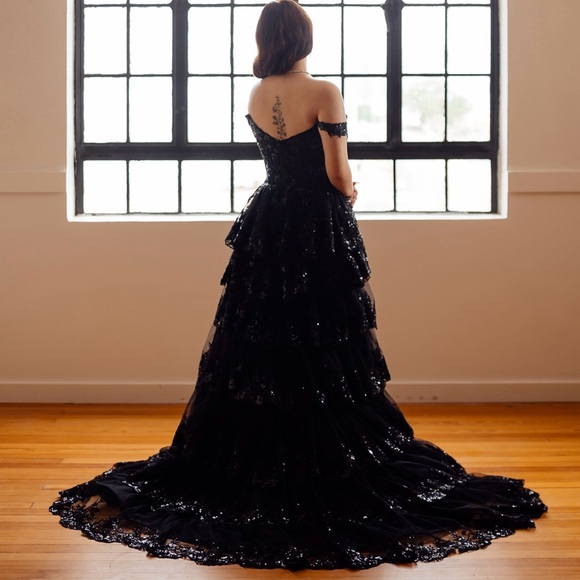 floral dress in layers Baltic Born Womens Layla Tulle Maxi Dress | Topaz Ombre Floral